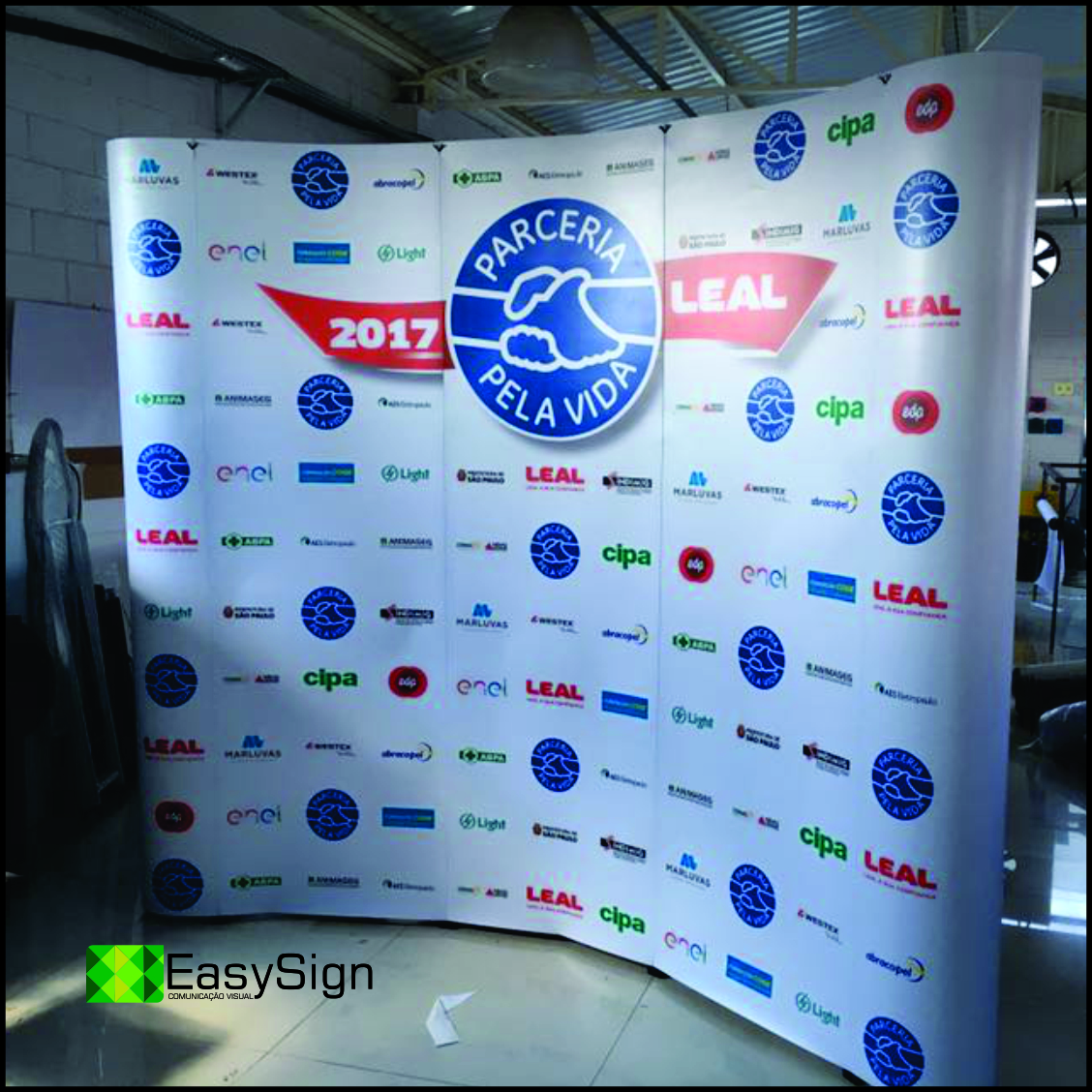 Estrutura Backdrop Pop Up Curvo 5 Chapas 3,45x2,30m