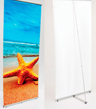 L-Banner Display Stand Alumínio